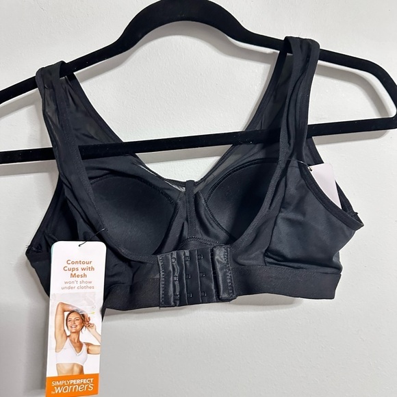Warner’s Bra Bralette Mesh Black Straps Wireless Small 3509 - Picture 12 of 13